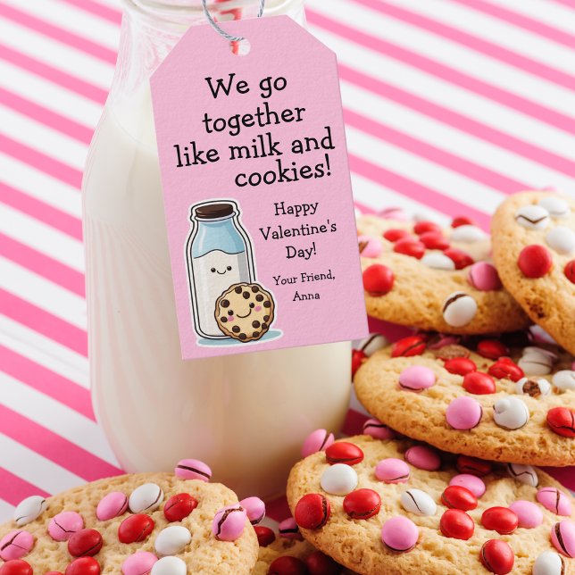 Cute Class San Valentín Etiqueta de regalo "Leche  (Subido por el creador)
