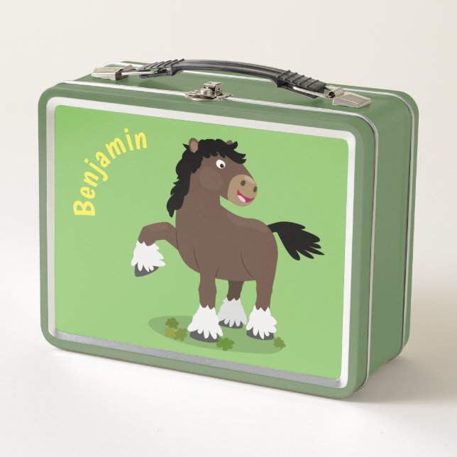 Cute Clydesdale personalizado de caballo ilustraci (Anverso)