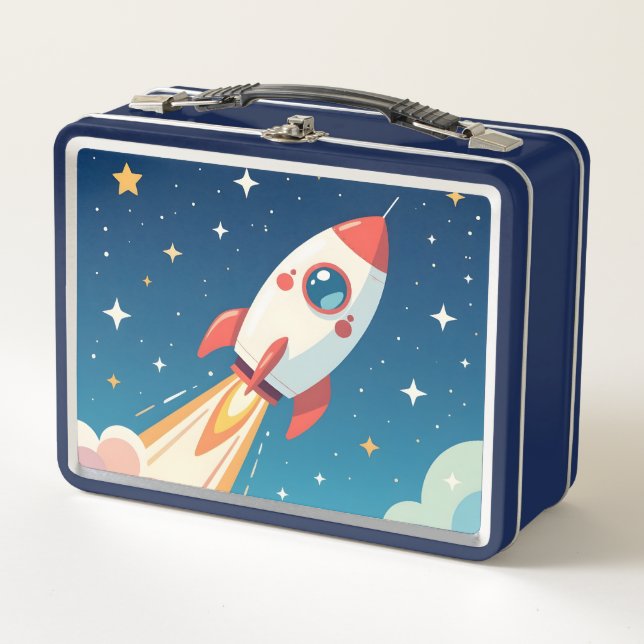 Cute cohete espacial despegando (Anverso)