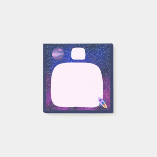 Cute Cohete Espacio Galaxia Bloc de Notas Dos Secc
