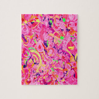 Cute colorful abstract swirls paint jigsaw puzzle