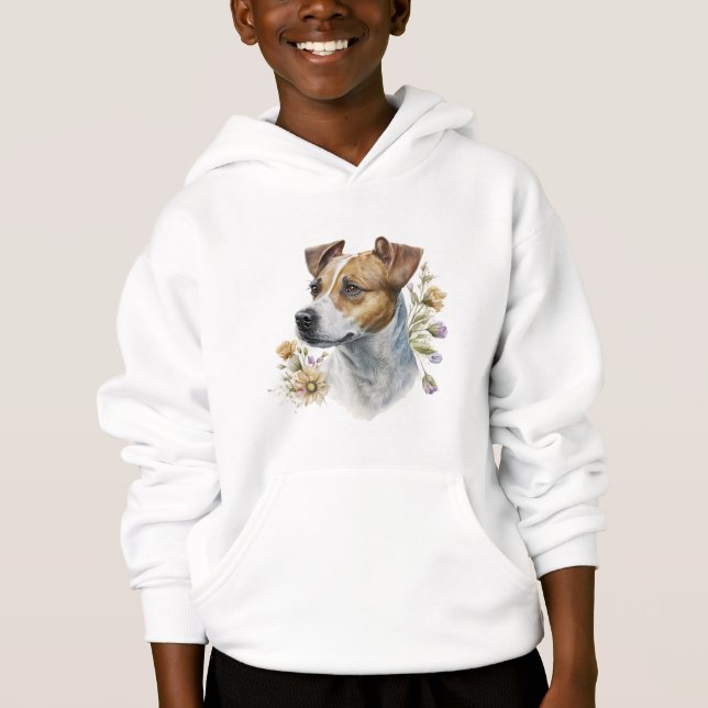 Cute colorido acuarela Floral Jack Russell Dog (Anverso)