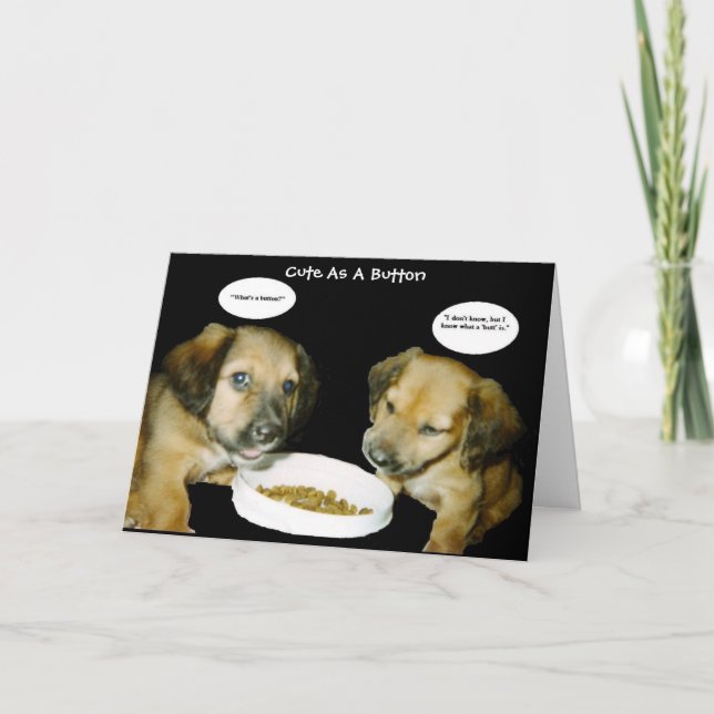 Cute Como Tarjeta De Cumpleaños De Un Botón (Anverso)