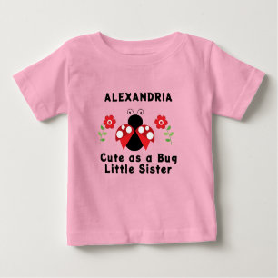 Cute como una camiseta de la hermanita de Lady Bug
