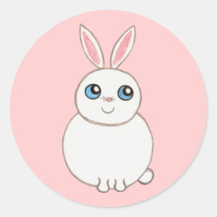 Cute conejito de Pascua adhesivos festivos rosa
