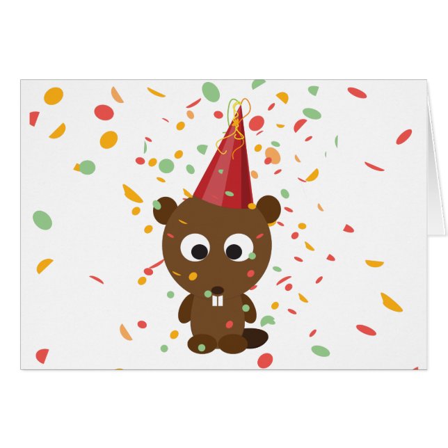 Cute Confetti Fiesta Beaver (Anverso (Horizontal))