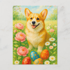Cute Corgi Feliz Postales de Huevos de Pascua