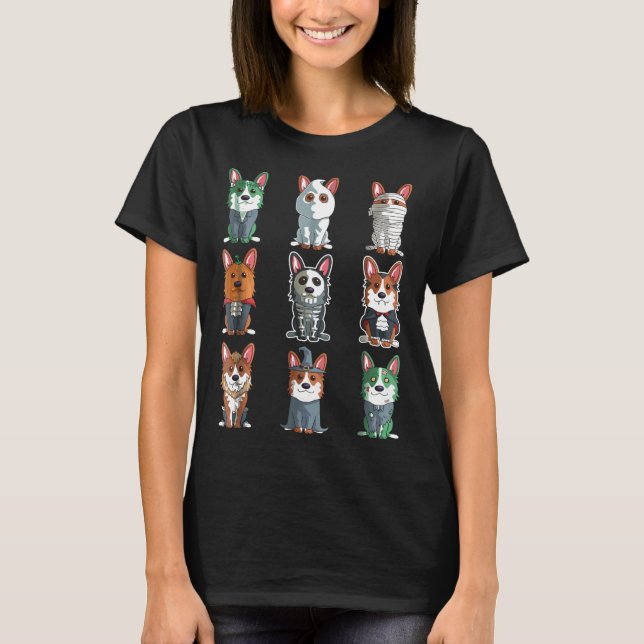Cute Corgi Halloween Camiseta de Halloween (Anverso)