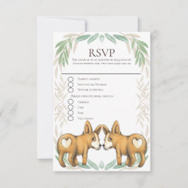 Cute Corgi Perro Dos Grooms Boda Gay RSVP
