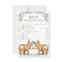 Cute Corgi Perro Dos Novias Boda Gay RSVP