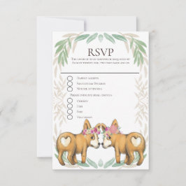 Cute Corgi Perro Dos Novias Boda Gay RSVP