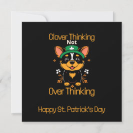 Cute Corgi St. Patrick's Day Card - Diseño plano