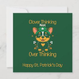 Cute Corgi St. Patrick's Day Card - Diseño plano