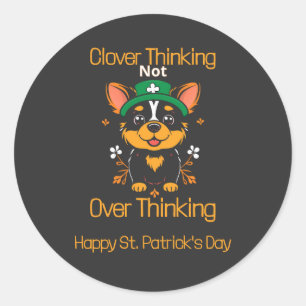 Cute Corgi St. Patrick's Day Pegatina