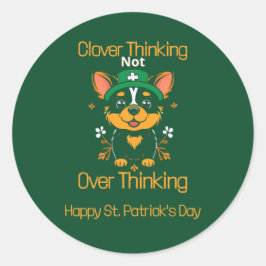 Cute Corgi St. Patrick's Day Pegatina