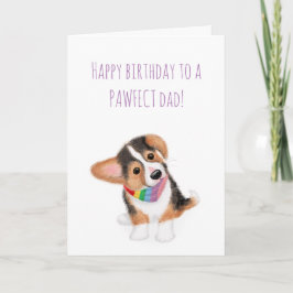 Cute corgi tarjeta de cumpleaños del perro