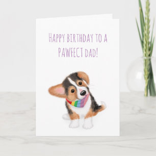 Cute corgi tarjeta de cumpleaños del perro