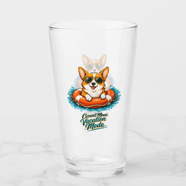 Cute Corgi "Vacation Mode" Summer Design (Anverso)