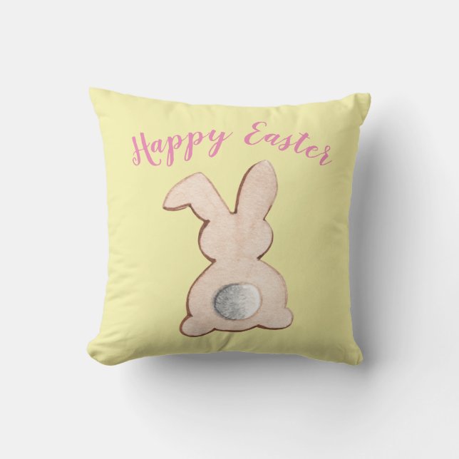Cute Cottontail Semana Santa Bunny Cojín decorativ (Anverso)