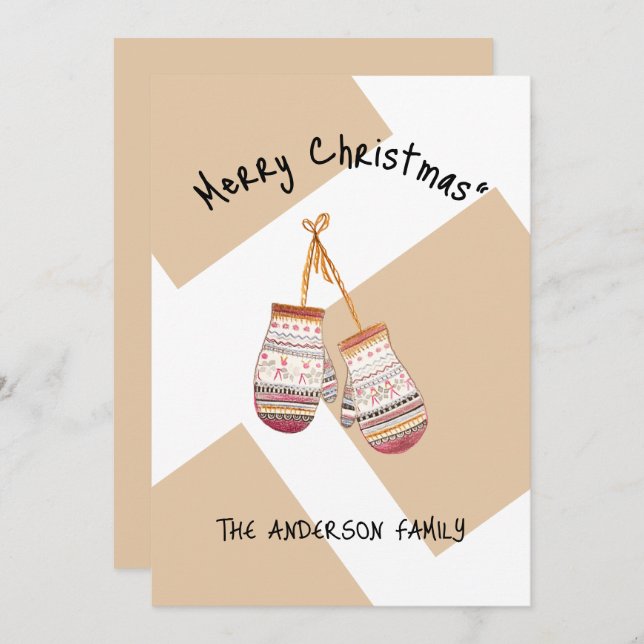 Cute Country Winter Gantes Feliz Navidad (Anverso / Reverso)