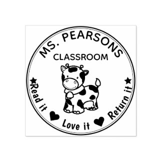 Cute Cow - Del aula del sello de caucho de madera