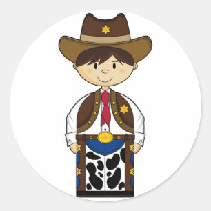 Cute Cowboy Sheriff Pegatina