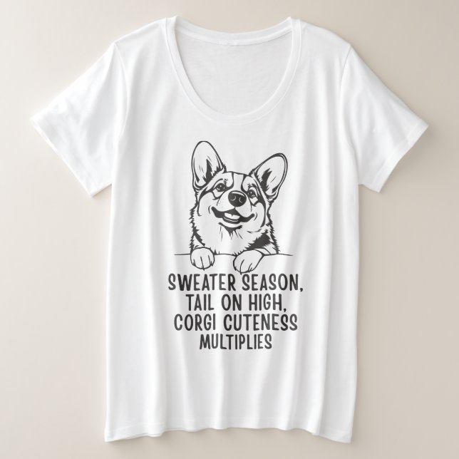 Cute Cozy Corgi Lover Tee for Fall & Winter (Anverso del diseño)