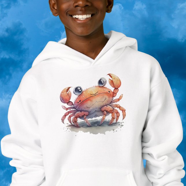 Cute Crab Boy's Pullover Hoodie (Subido por el creador)