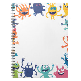 Cute Cuaderno de notas con borde de monstruo color