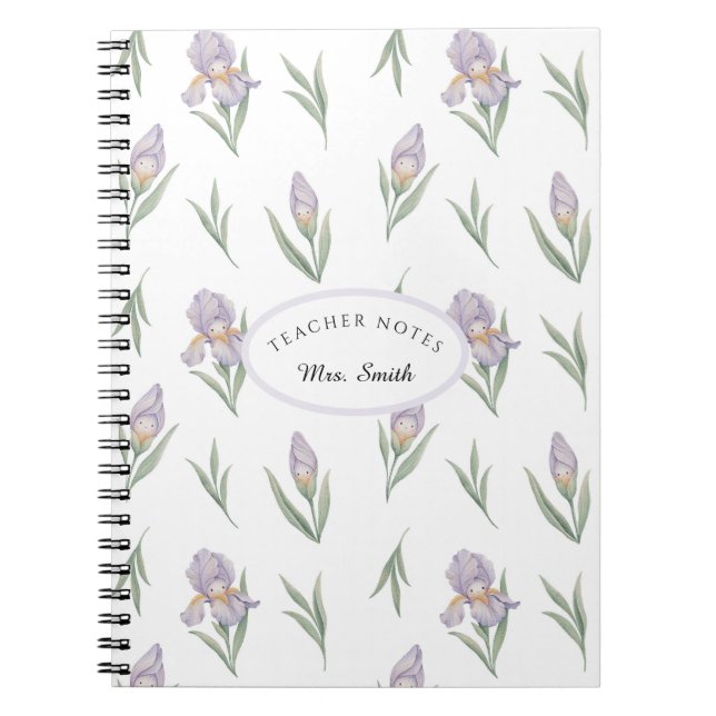 Cute Cuaderno de Notas para Maestros con Iris en A (Frente)