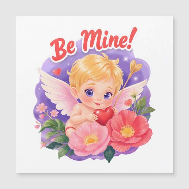 Cute Cupido del Día de San Valentín con "Sé Mío" (Anverso)