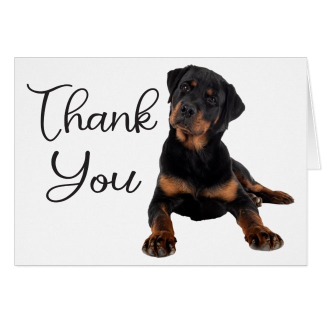 Cute Cuppy Dog Rottweiler Gracias (Anverso (Horizontal))