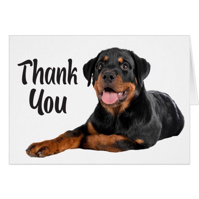 Cute Cuppy Dog Rottweiler Gracias (Anverso (Horizontal))