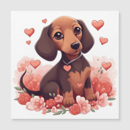Cute Dachshund Cuppy con Corazones