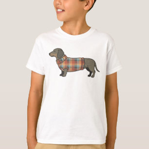 Cute Dachshund en Jersey de Cuadro Perro Amante Ni