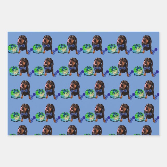 Cute DachsundLove Papel de envolvimiento 48x73cm (Anverso)