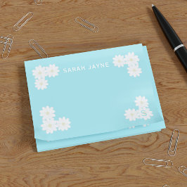 Cute Daisy Flowers Aqua Blue Post que nota