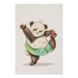 Cute Dancing Panda Poster | Funny Cartoon Wall Art