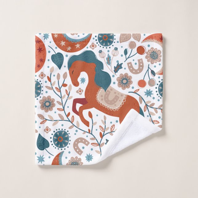 Cute de caballos escandinavo (Toallita)