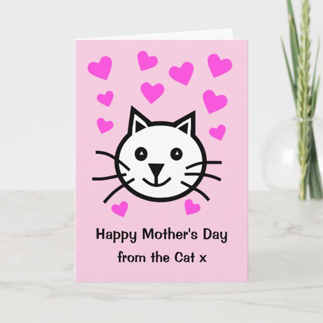 Cute de la tarjeta de Día de la Madre Cat (Anverso)