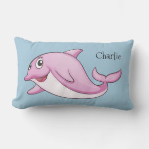 Cute delfín nombre personalizado lanzar almohadas