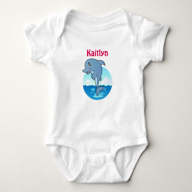 Cute delphin Baby Jersey Bodysuit (Anverso)