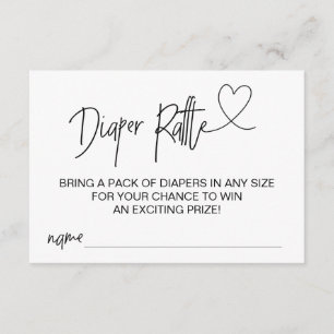 Cute Diaper Raffle Tarjetas de juego Baby Shower