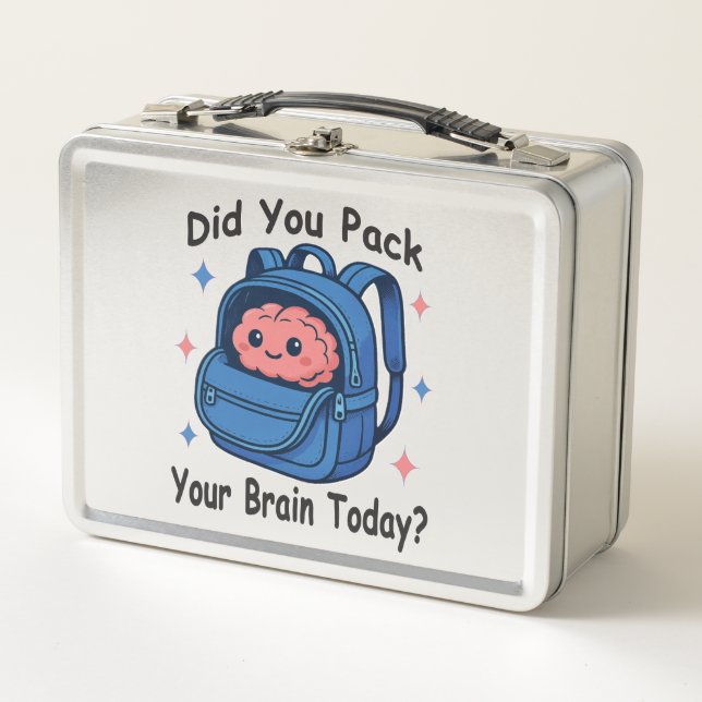 Cute “Did You Pack Your Brain Today?” Brain Pun (Anverso)