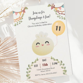 Cute Dim Sum Dumpling Birthday Party Invitación