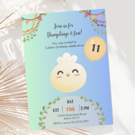 Cute Dim Sum Dumpling Birthday Party Invitación