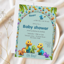 Cute Dino 3d dinosaurio ducha bebé Invitación