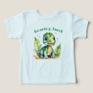 Cute Dino Toddler Tee con nombre editable