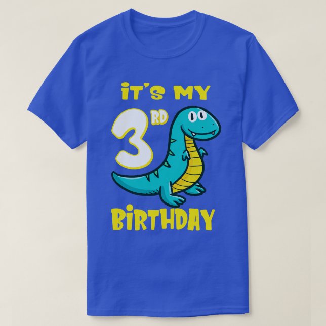 Cute Dinosaur 3.ª Camisa De Cumpleaños (Diseño del anverso)
