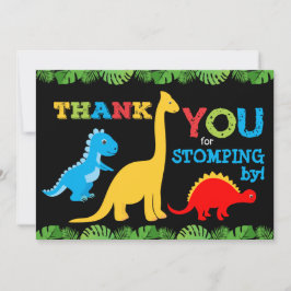 Cute Dinosaur Birthday Tarjeta de agradecimiento